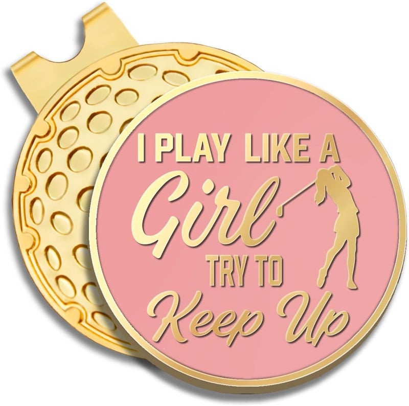 GEYGIE Pink Golfer Ball Marker with Magnetic Hat Clip, Funny Golf Accessories Gifts for Men Women, Novelty Birthday Gifts for Men Women Golfer Fan - Image 1